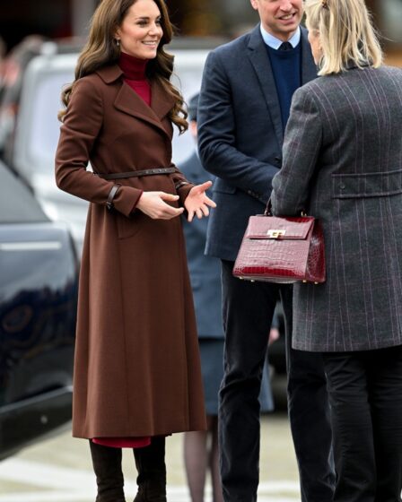 Catherine, Princess of Wales and Prince William, Prince of Wales arrive at The National Maritime Museum on Feb. 09, 2023 in Falmouth, England.
