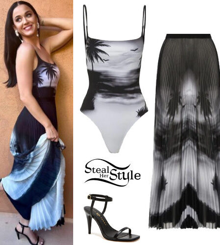 Katy Perry: Sunset Print Bodysuit and Skirt