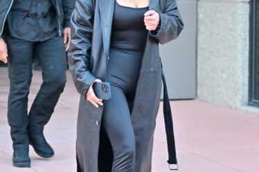 Kim Kardashian leaving a basketball game in Los Angeles on Feb. 17th, 2023.