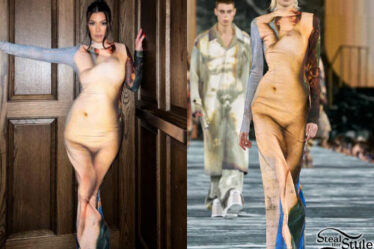 Kourtney Kardashian: Renaissance Print Dress