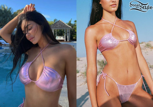 Kylie Jenner: Pink Metallic Bikini