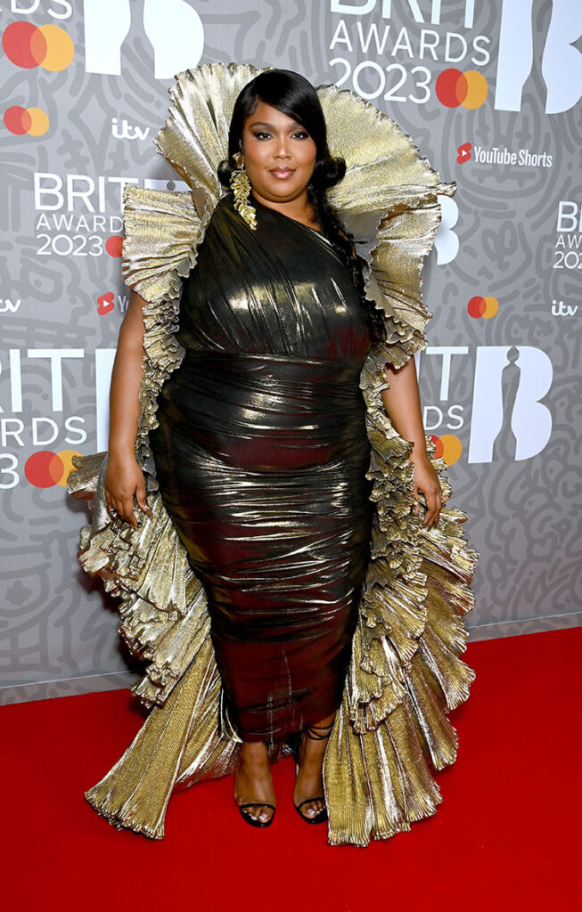 Lizzo Wore Robert Wun And Act Nº1 To The Brit Awards 2023 Red Carpet