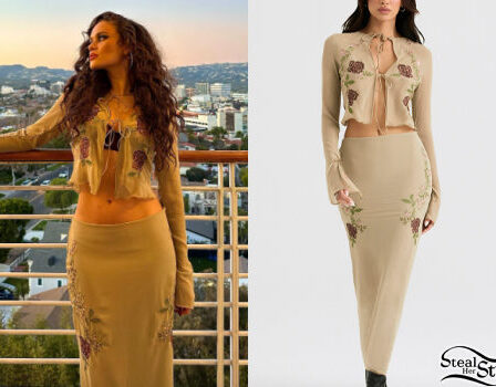 Madison Pettis: Floral Top and Skirt