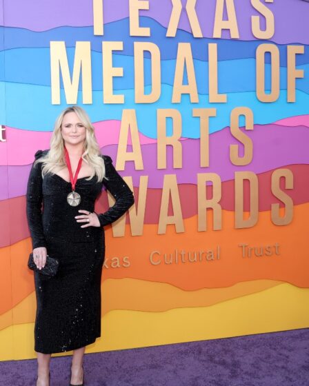 miranda lambert, texas medal of arts awards, black sequin dress, sparkly, black pointed toe pumps