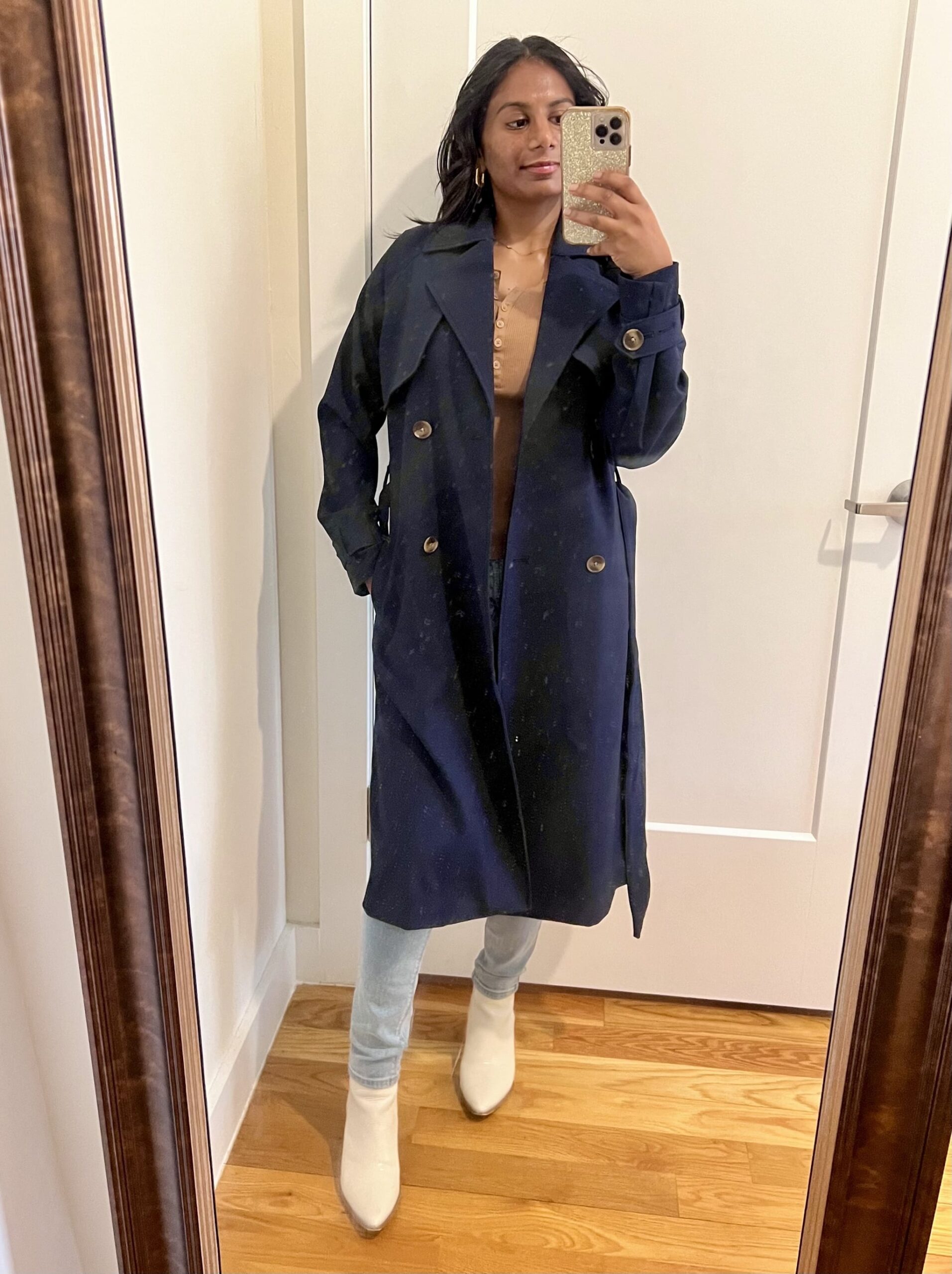 Old Navy Double-Breasted Tie-Belt Trench Coat Review - Fashnfly