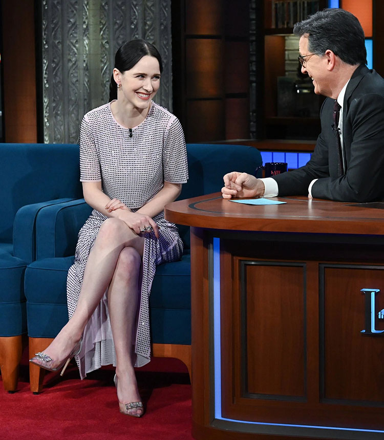 Rachel Brosnahan Wore Self-Portrait On The Late Show With Stephen Colbert