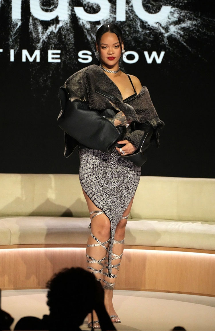 Rihanna Wore Alaïa To The Super Bowl LVII Halftime Show Press Conference