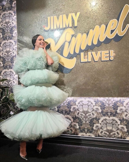 Sofia Carson Wore Giambattista Valli On Jimmy Kimmel Live!