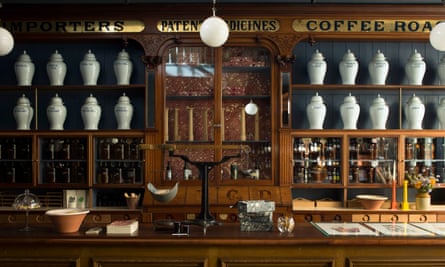 The 19th-century counter top in the shop.