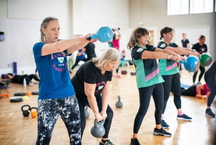 Lifting with attitude … women in one of Anna Jenkins’ classes.