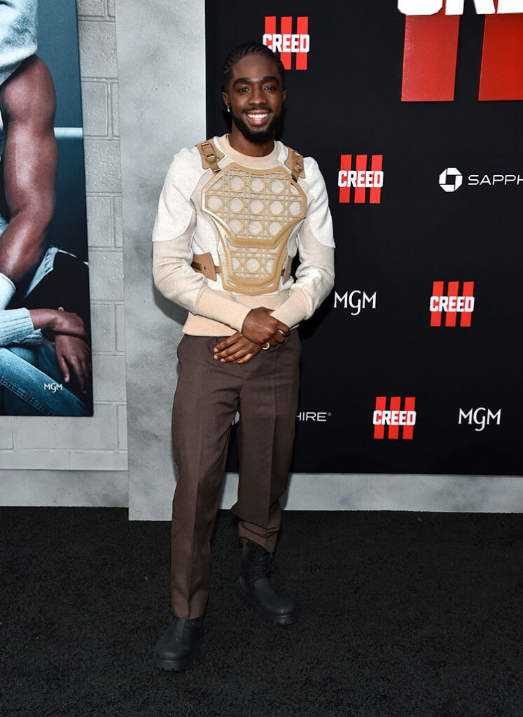 Caleb McLaughlin Wore Dior Men To The 'Creed III' LA Premiere