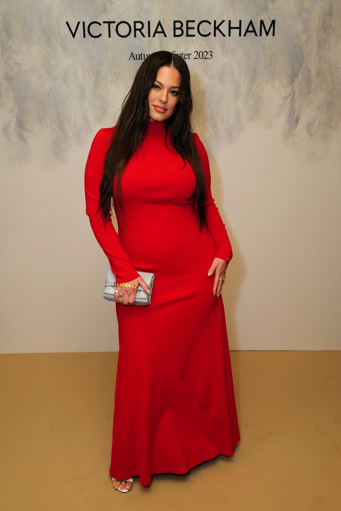 Ashley Graham attends the Victoria Beckham fall 2023 show during Paris Fashion Week on March 03, 2023 in Paris.