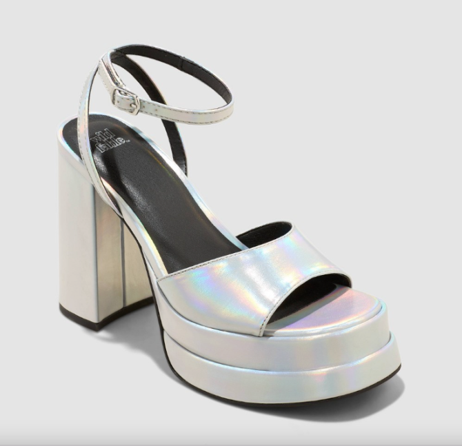 alessia platform heels silver