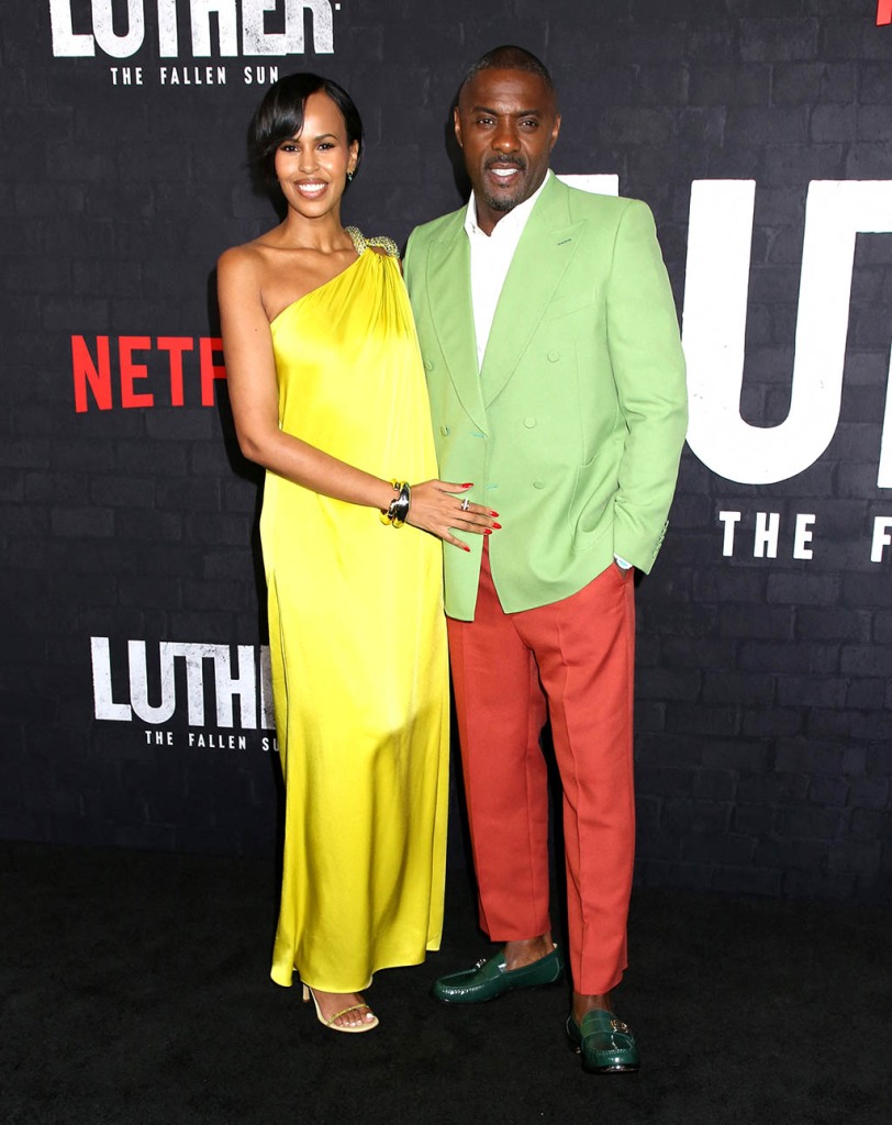 Idris Elba, Sabrina Elba, Luther: The Fallen Sun Premiere, Red Carpet, Strappy Sandals, Loafers