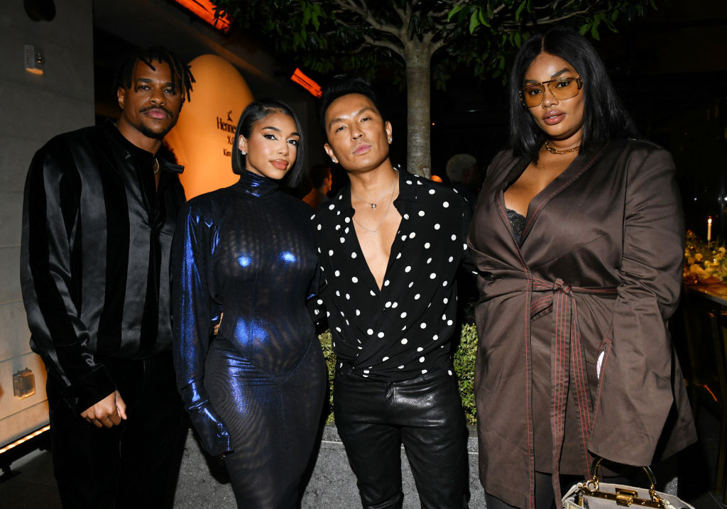 NEW YORK, NEW YORK - MARCH 10: (L-R) Jeremy Pope, Lori Harvey, Prabal Gurung and Precious Lee attend as Hennessy X.O & Kim Jones celebrate the launch of their new collaboration at Aman New York on March 10, 2023 in New York City. (Photo by Craig Barritt/Getty Images for Hennessy X.O)
