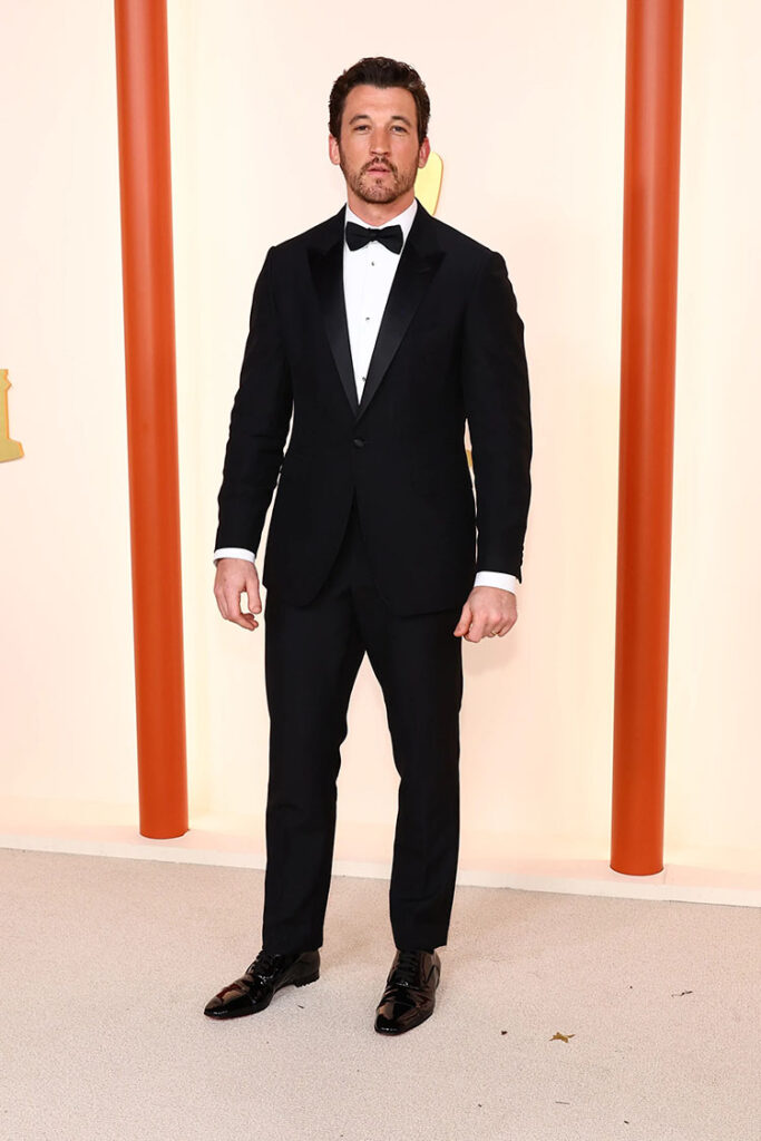 Miles Teller wore a Celine Homme tux.

 2023 Oscars