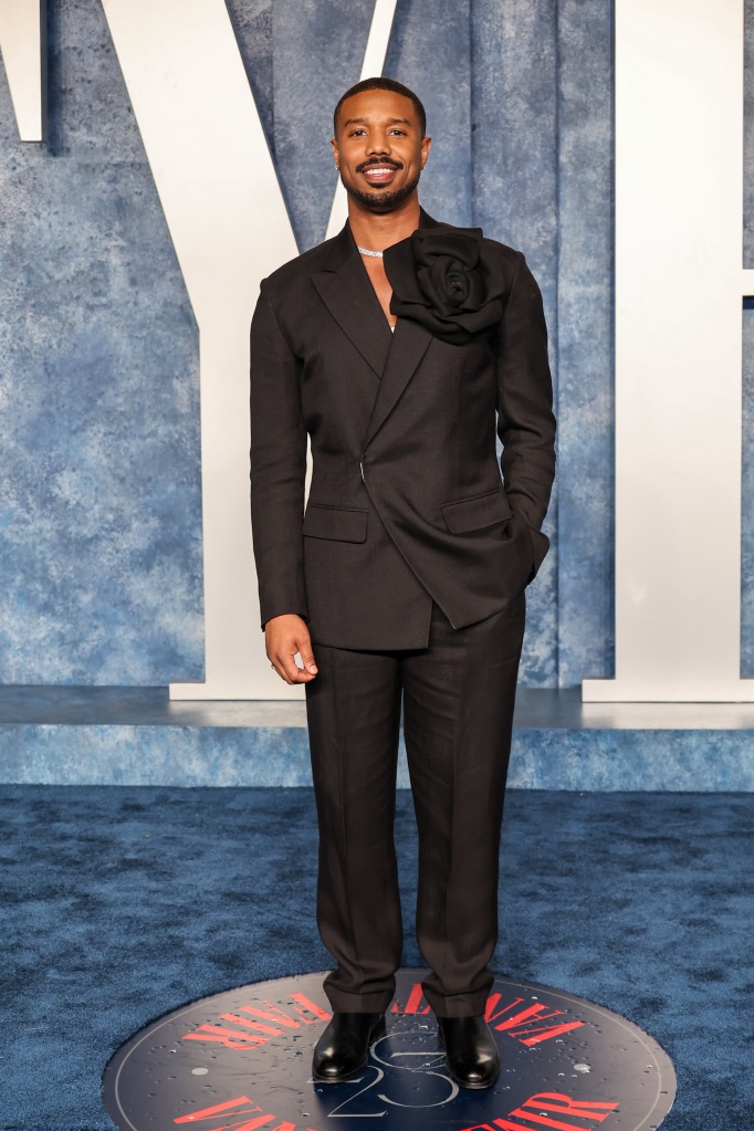 BEVERLY HILLS, CALIFORNIA - MARCH 12: Michael B. Jordan attends the 2023 Vanity Fair Oscar Party Hosted By Radhika Jones at Wallis Annenberg Center for the Performing Arts on March 12, 2023 in Beverly Hills, California. (Photo by Amy Sussman/Getty Images)