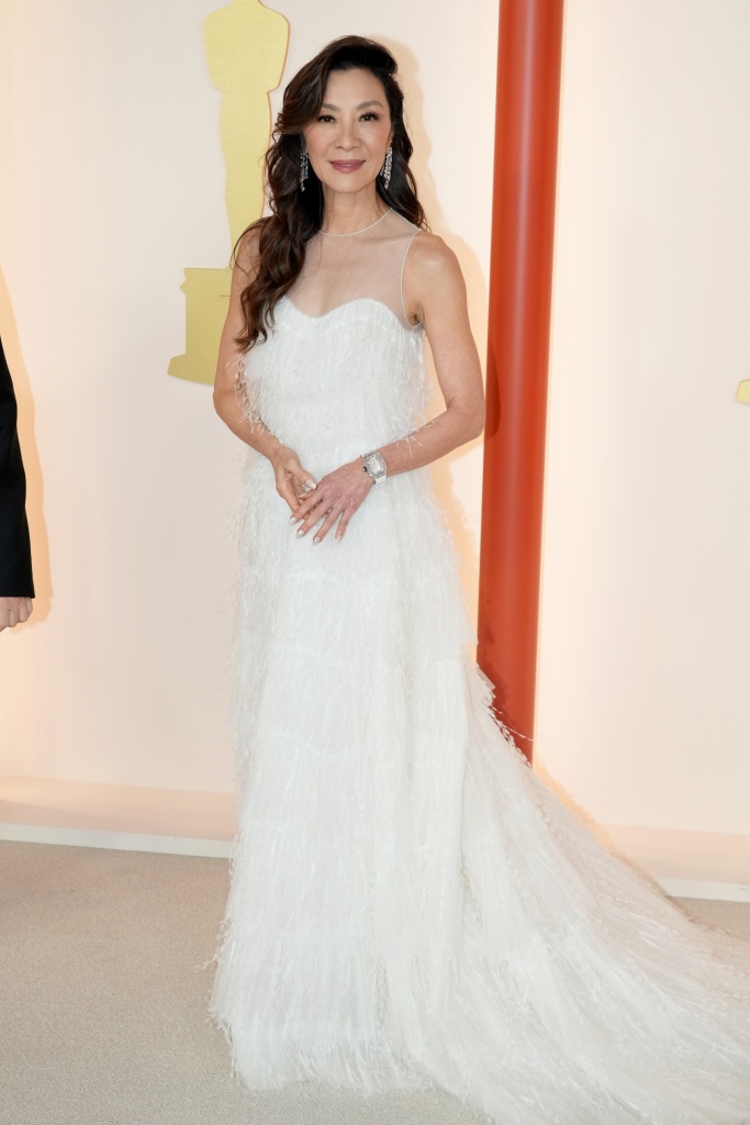 michelle yeoh oscars, oscars best dressed, oscars fashion trends, 2023 oscars, HOLLYWOOD, CALIFORNIA - MARCH 12: Michelle Yeoh attends the 95th Annual Academy Awards on March 12, 2023 in Hollywood, California. (Photo by Jeff Kravitz/FilmMagic)