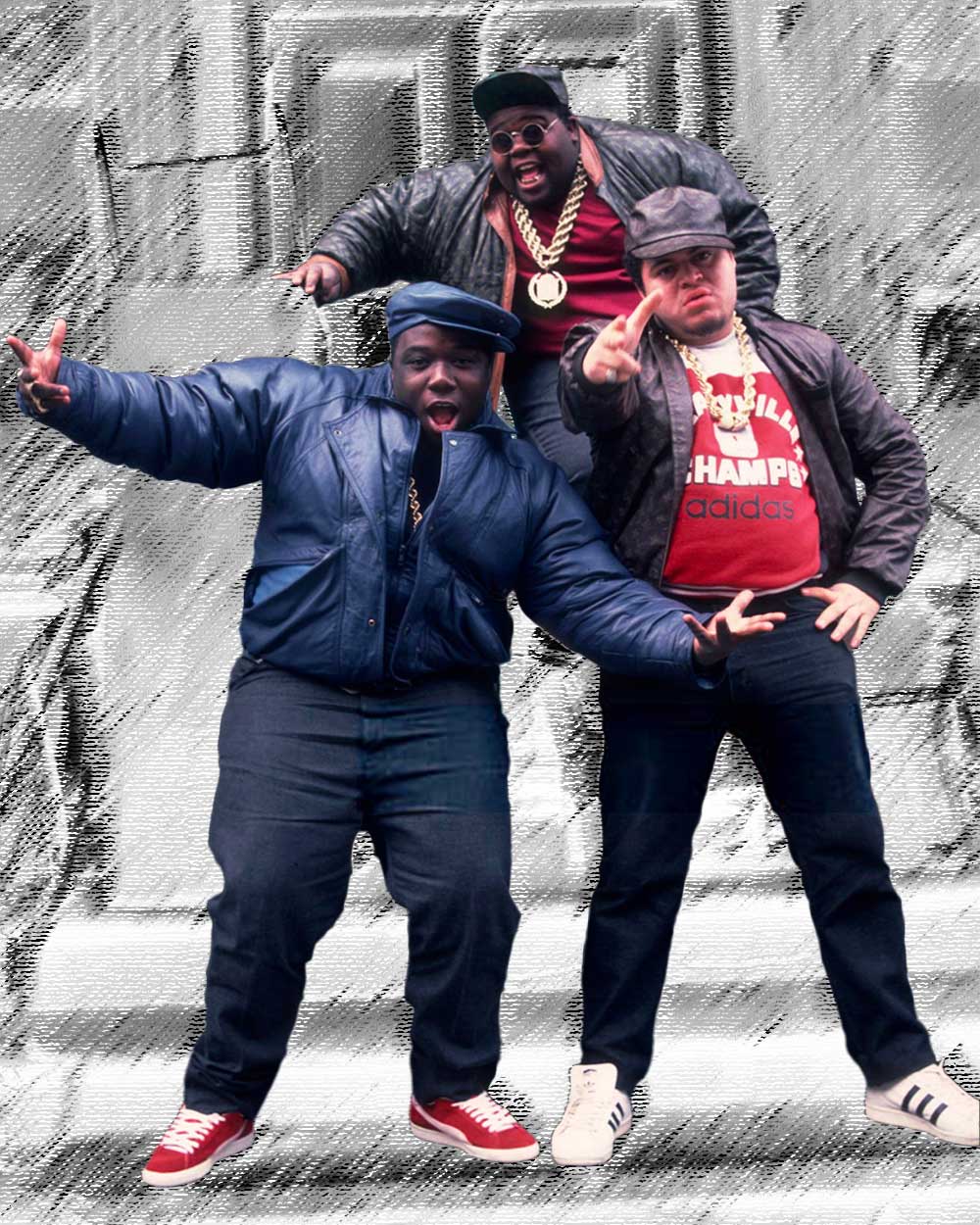 The Fat Boys late 80s hip hop fashion style