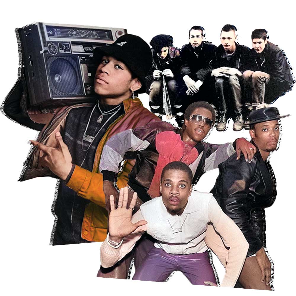 Mide 80s Hip-Hop fashion: LL Cool J, Beastie Boys, Whodini