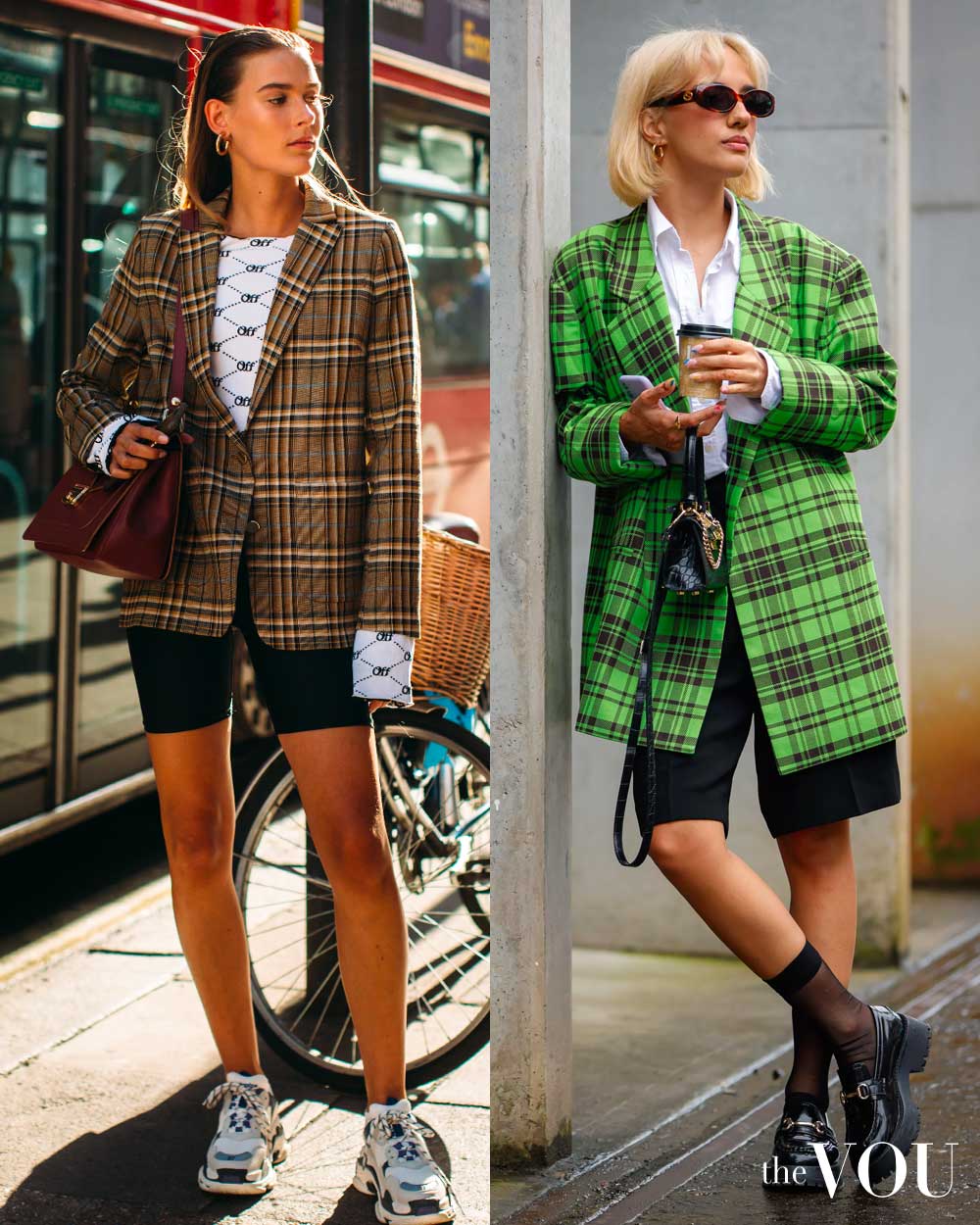 Plaid Blazer With Shorts