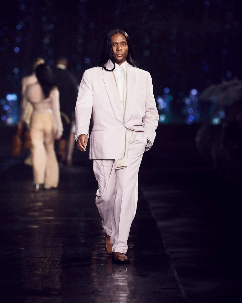 Law Roach at Boss' spring 2023 fashion show in Miami. 