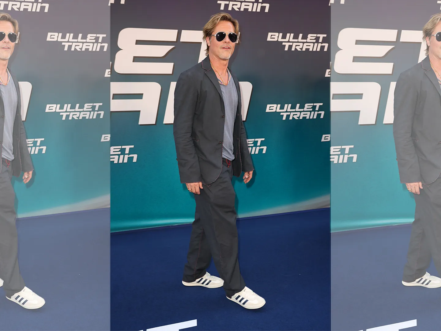 Brad Pitt wearing Adidas Samba sneakers