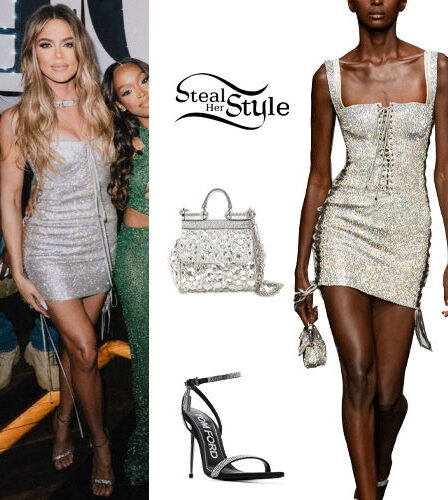 Khlo´é Kardashian: Crystal Dress and Sandals