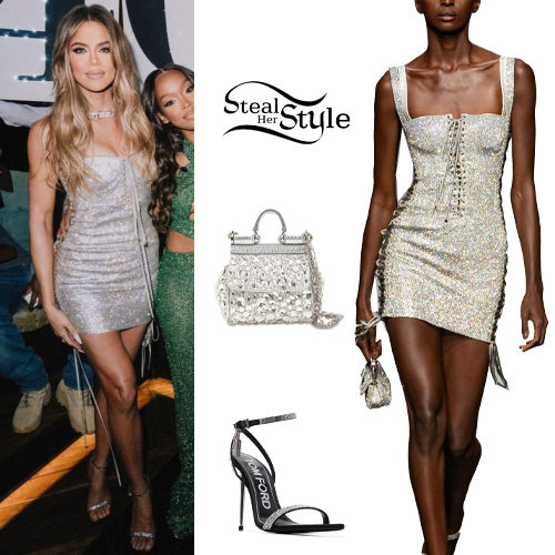 Khlo´é Kardashian: Crystal Dress and Sandals