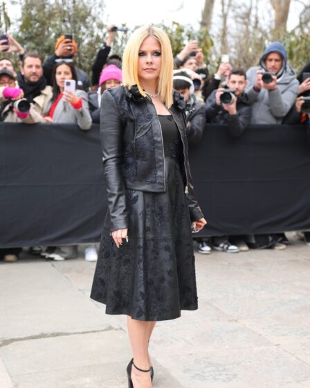 Avril Lavigne attends the Elie Saab fall 2023 show on March 04, 2023 in Paris.