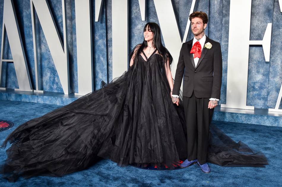 Billie Eilish Dons Dramatic Goth Dress at Vanity Fair Oscar Party 2023