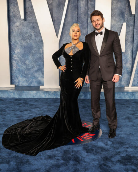 Christina Aguilera and Matthew Rutler attend the 2023 Vanity Fair Oscar Party Hosted By Radhika Jones at Wallis Annenberg Center for the Performing Arts on March 12, in Beverly Hills, Calif.