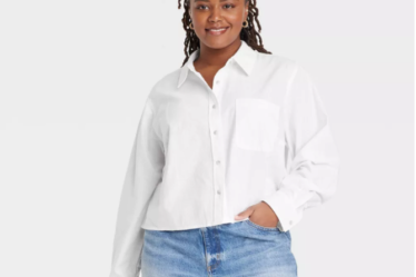 Target Cropped Shirt Universal Thread White