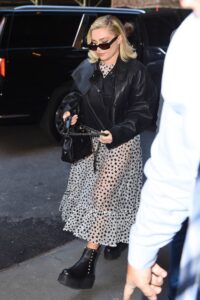 Florence Pugh, Platform Boots, New York City, Leather Jacket