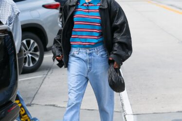 Hailey Bieber is seen on March 13 2023 in Los Angeles California.