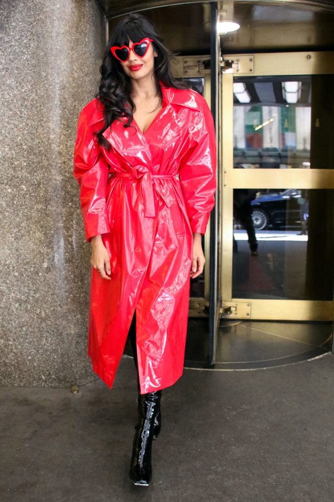 Jameela Jamil is seen exiting NBC's "New York Live" show on March 21, 2023 in New York.