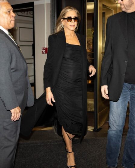 Jennifer Aniston, Celebrity Style, Dress, New York City, Strappy Sandals