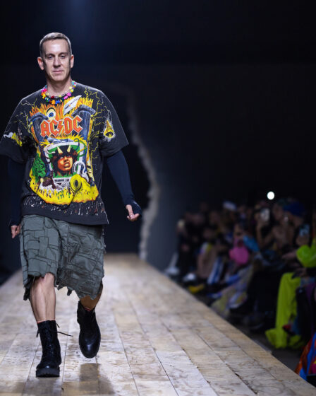 MILAN, ITALY - FEBRUARY 23: Designer Jeremy Scott walks the runway at the Moschino fashion show during the Milan Fashion Week Womenswear Fall/Winter 2023/2024 on February 23, 2023 in Milan, Italy. (Photo by Justin Shin/Getty Images)