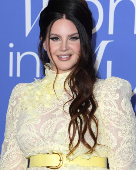 Lana Del Rey appeared at the Billboard Women in Music ceremony in a paisley dress with her hair in a voluminous halfupdo.