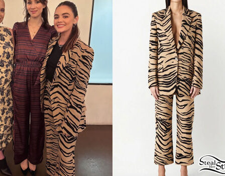 Lucy Hale: Zebra Print Blazer and Pants
