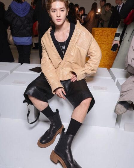 Taeyong attends the Loewe fall 2023 show as part of Paris Fashion Week on March 03, 2023 in Paris.