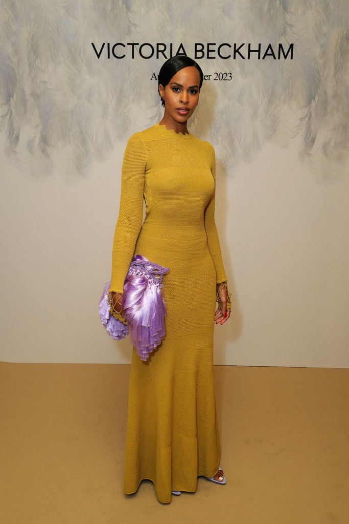 Sabrina Dhowre Elba attends the Victoria Beckham fall 2023 show during Paris Fashion Week on March 03, 2023 in Paris.