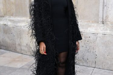 Sabrina Elba attends the Elie Saab fall 2023 show on March 04, 2023 in Paris.