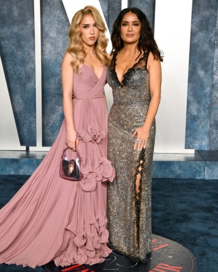Valentina Paloma Pinault and Salma Hayek attend the 2023 Vanity Fair Oscar Party at Wallis Annenberg Center for the Performing Arts on March 12, 2023, in Beverly Hills.