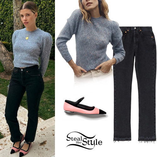 Sofia Richie: Grey Sweater, Black Jeans