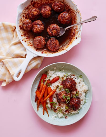 Becky Excell’s thrifty honey and garlic meatballs.