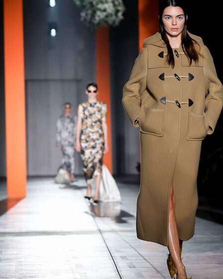 Kendall Jenner walks the runway for Prada Autumn/Winter 2023.