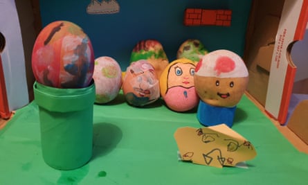 Painted Easter potatoes