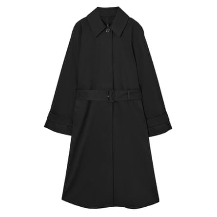 long black belted coat 
