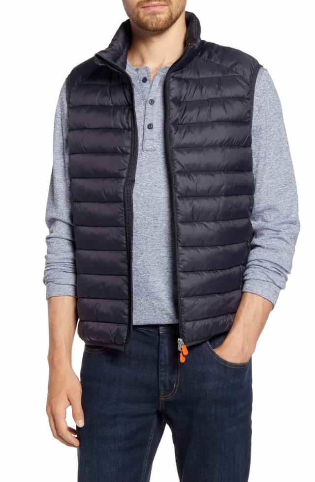 save the duck puffer vest, affordable puffer jackets for men